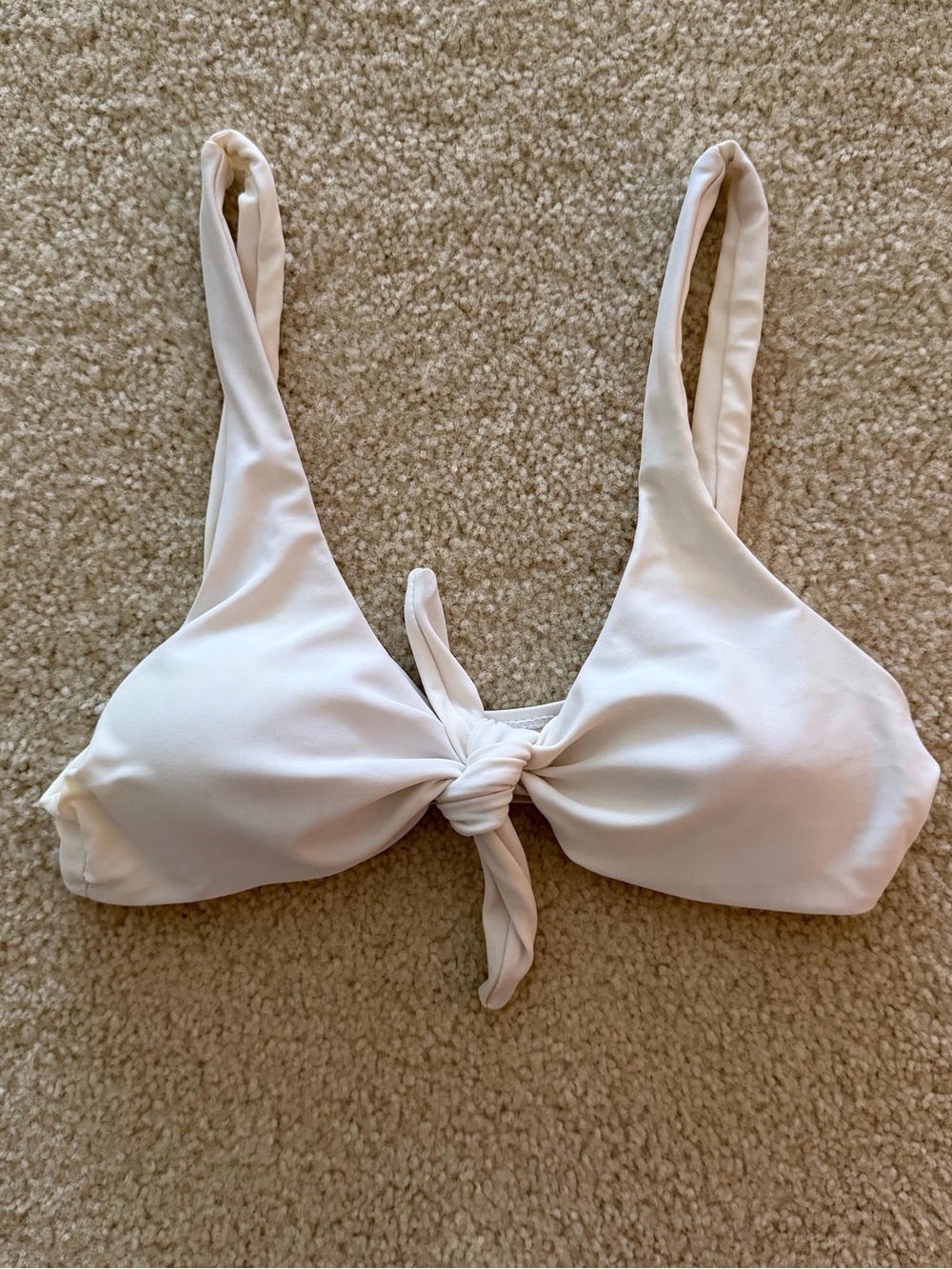 White Knot Front Bikini Top - Size S